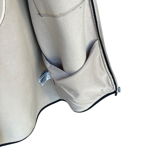 H&M Fleece Smiley Vest Full Zip Pockets Sleeveless Outdoor Casual‎ Beige M - Picture 8 of 9